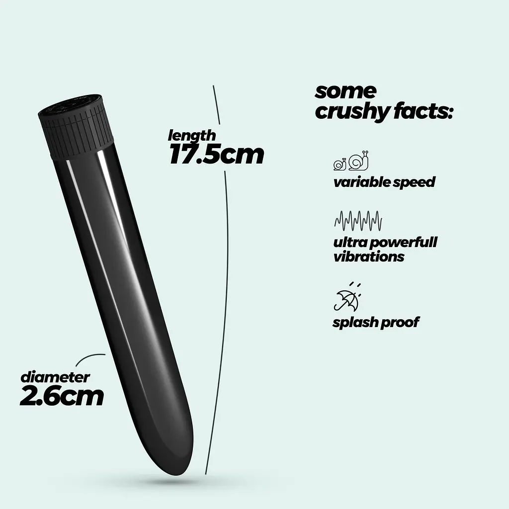 Вибратор Crushious Classic Vibe 17.5 см (черный) - фото 12