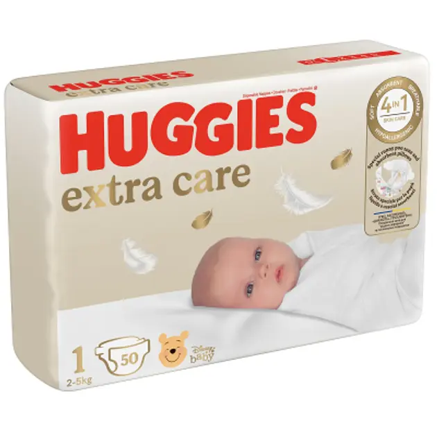 Підгузки Huggies Extra Care 1 (2-5 кг), 50 шт. - фото 2