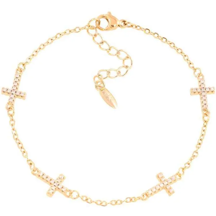 Браслет XUPING Позолота 18K "Ланцюжок з Хрестиками» довжина з ланцюжком 17.5-21см х 1.5мм (251803)