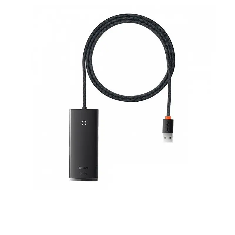 USB-хаб Baseus Lite Series 4-Port USB-A HUB Adapter (USB-A to USB 3. 0x4) 1m чорний