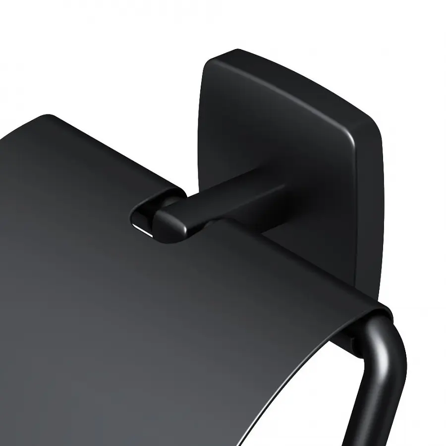Держатель туалетной бумаги с крышкой AM.PM Gem black A90341422 Черный матовый - фото 6