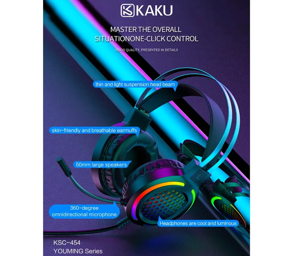Ігрові навушники iKAKU KSC454 YOUMING RGB - фото 6