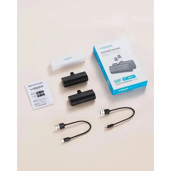 Портативное зарядное устройство Veger для iPhone 5000 мАч для быстрой зарядки пакет из 2 шт. - фото 5