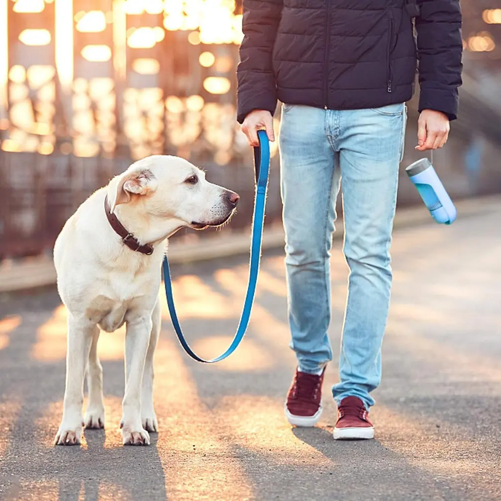 Пляшка для собак Els Pet 300 мл поїлка для води портативна в дорогу для вигулу, бірюзовий - фото 6