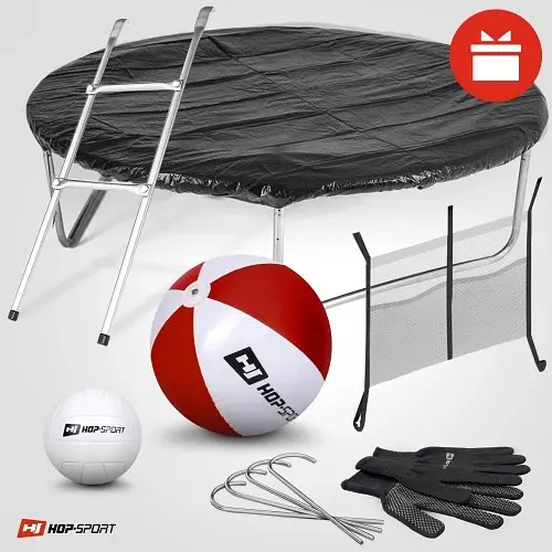 Батут Hop-Sport Premium 12ft с внутренней сеткой 366 см черно-серый - фото 4
