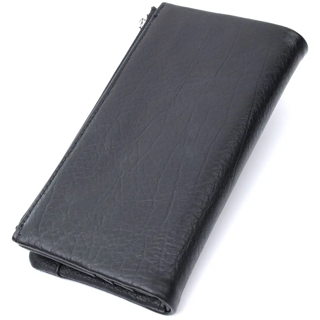 Вертикальний гаманець унісекс із м'якої натуральної шкіри ST Leather 22743 чорний - фото 6