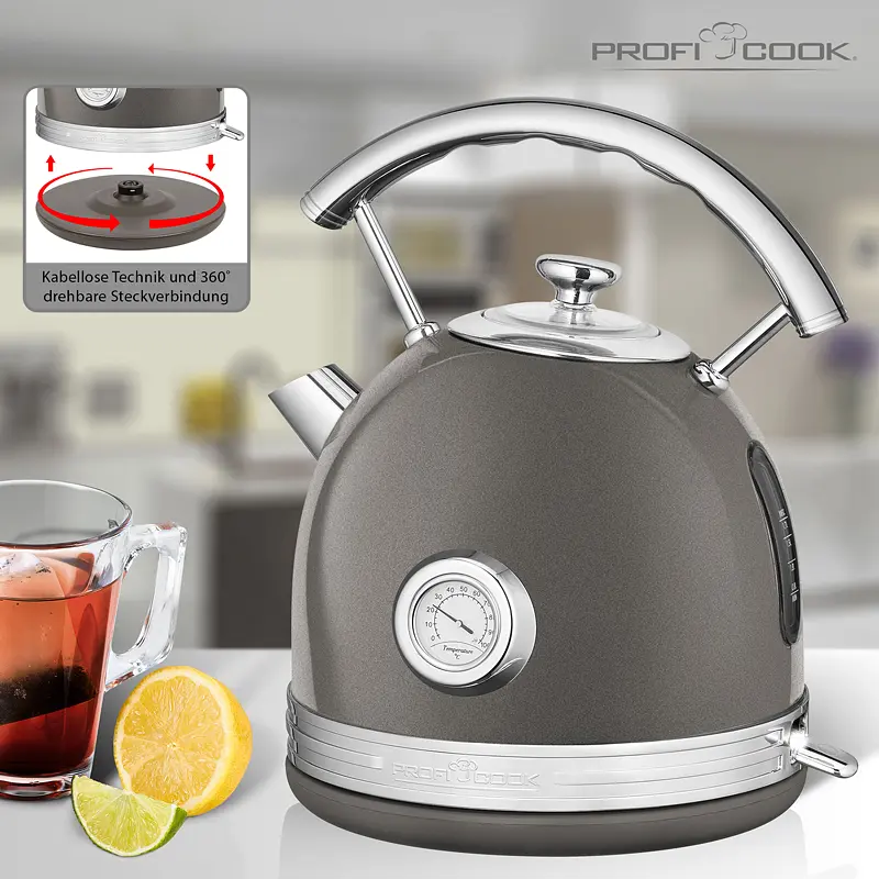 Електрочайник металевий PROFI COOK PC-WKS 1192 Anthracite - фото 4