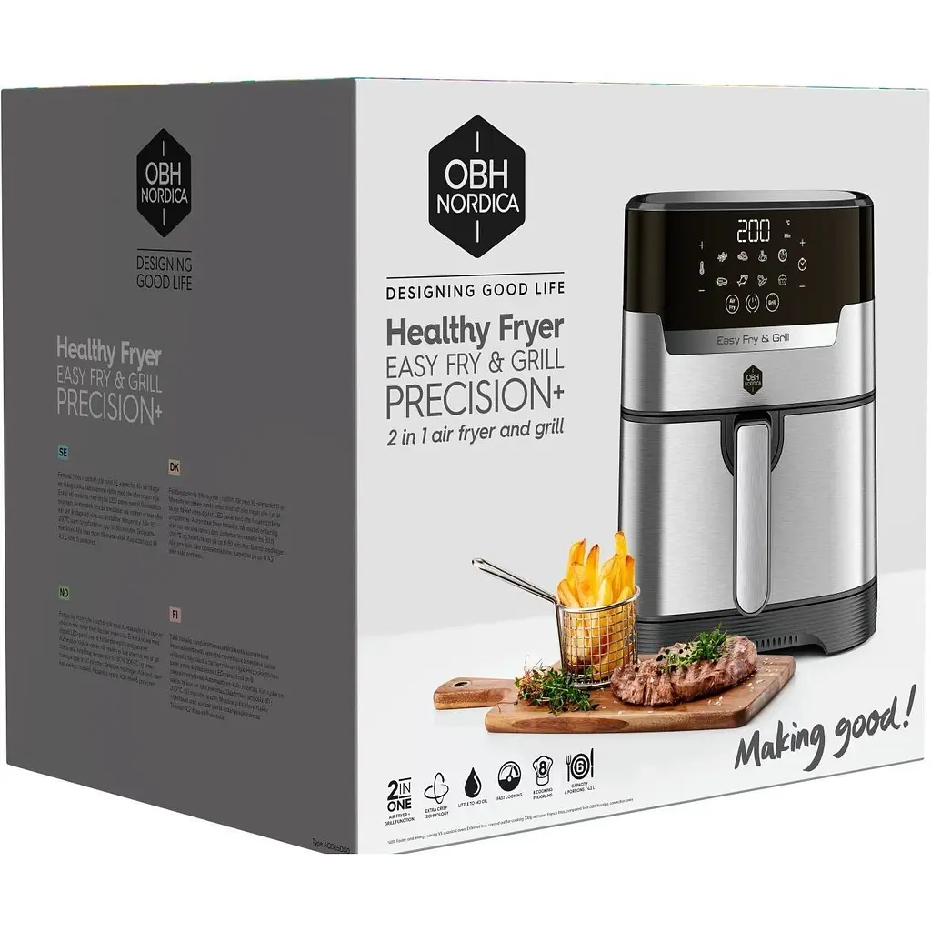 Мультипечь OBH Nordica EasyFry&Grill 1550 Вт черно-серая (AG505DS0) - фото 5