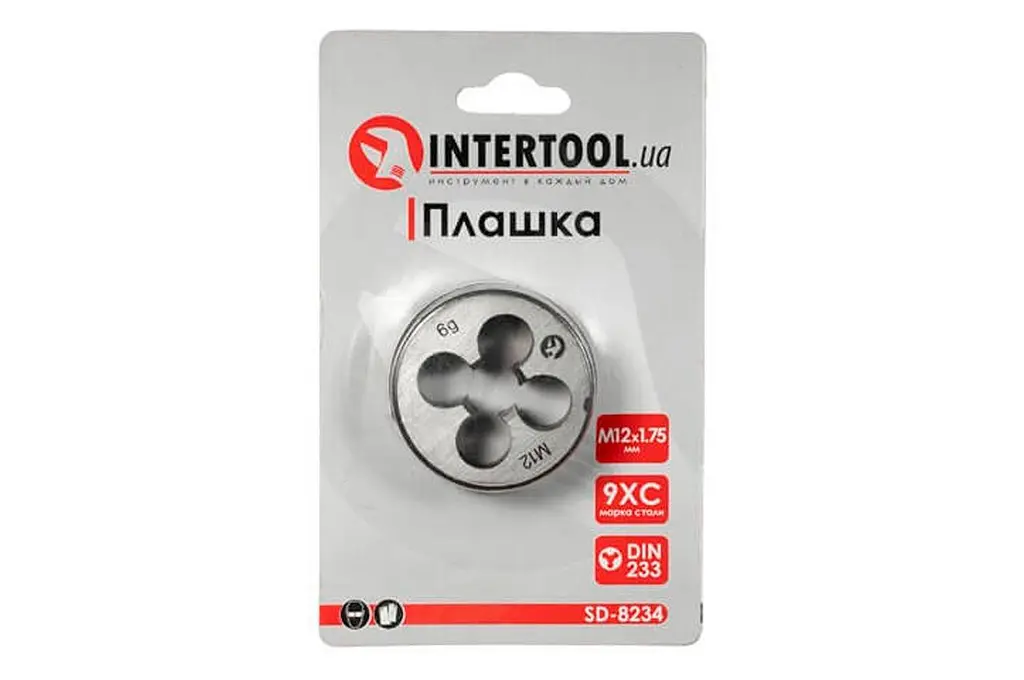 Плашка ручная круглая метрическая Intertool M12 х 1.75 - фото 3