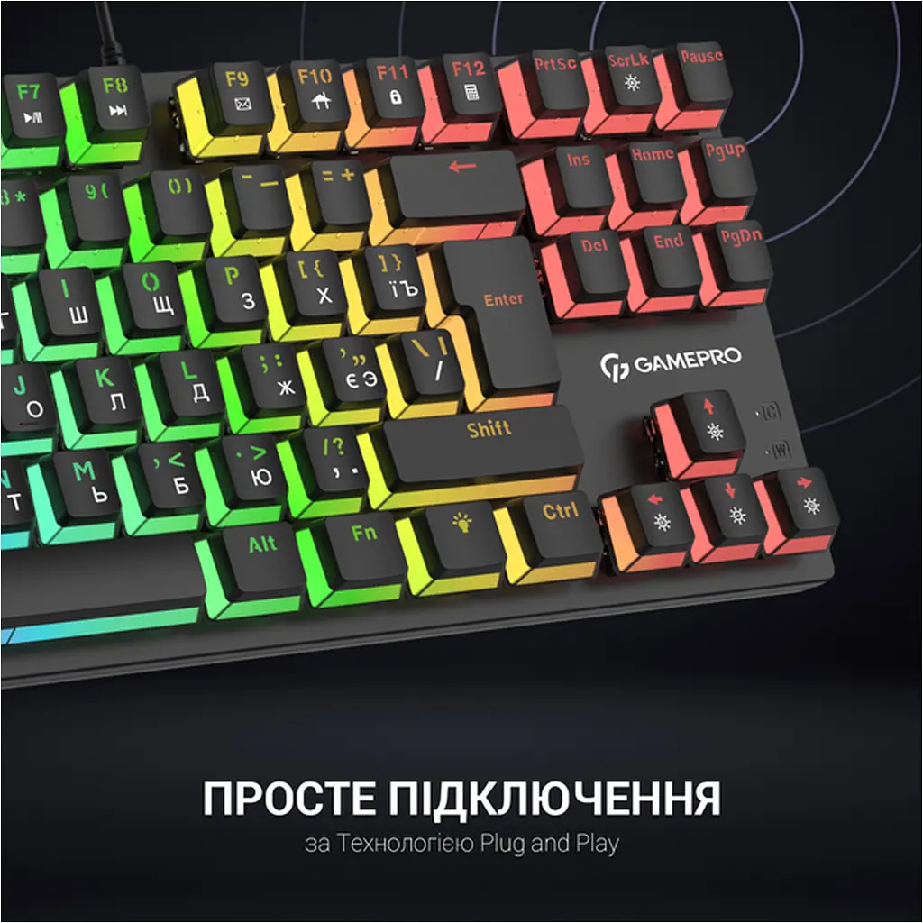 Клавиатура GamePro MK80R Red Switch RGB USB Black [111028] - фото 8