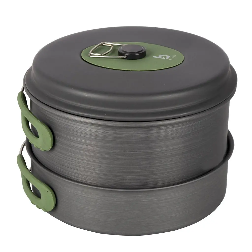 Набір посуду Bo-Camp Explorer 4 Pieces Hard Anodized Grey/Green (2200244) - фото 3