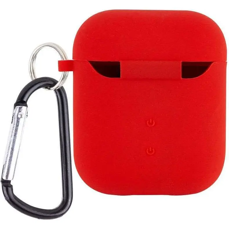 Чохол Silicone Case + Carabine для Apple AirPods Red [34948] - фото 2