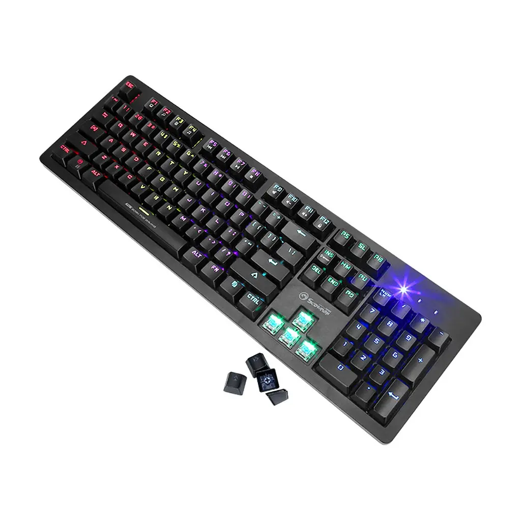 Клавіатура Marvo KG916 Multi-LED Mechanical Blue Switch USB (KG916) - фото 4