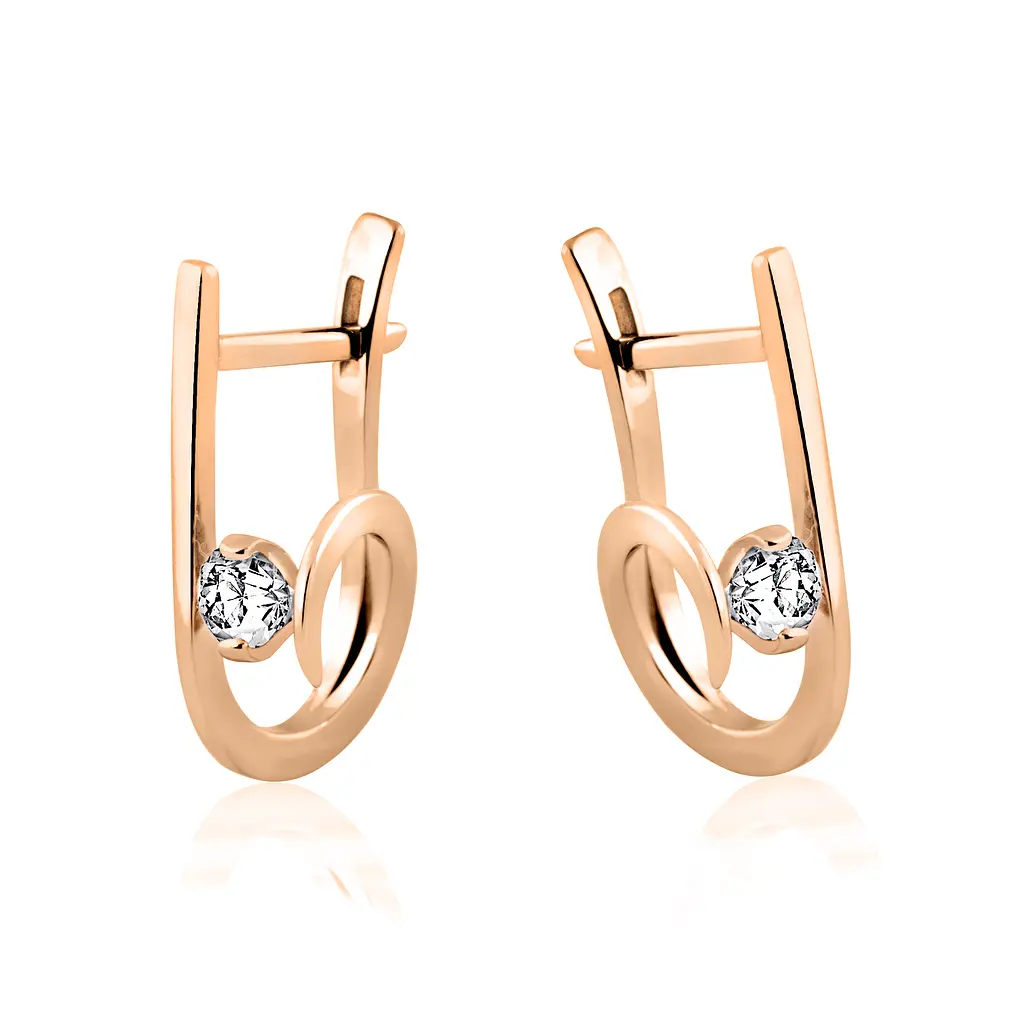 Сережки з червоного золота (з4968)