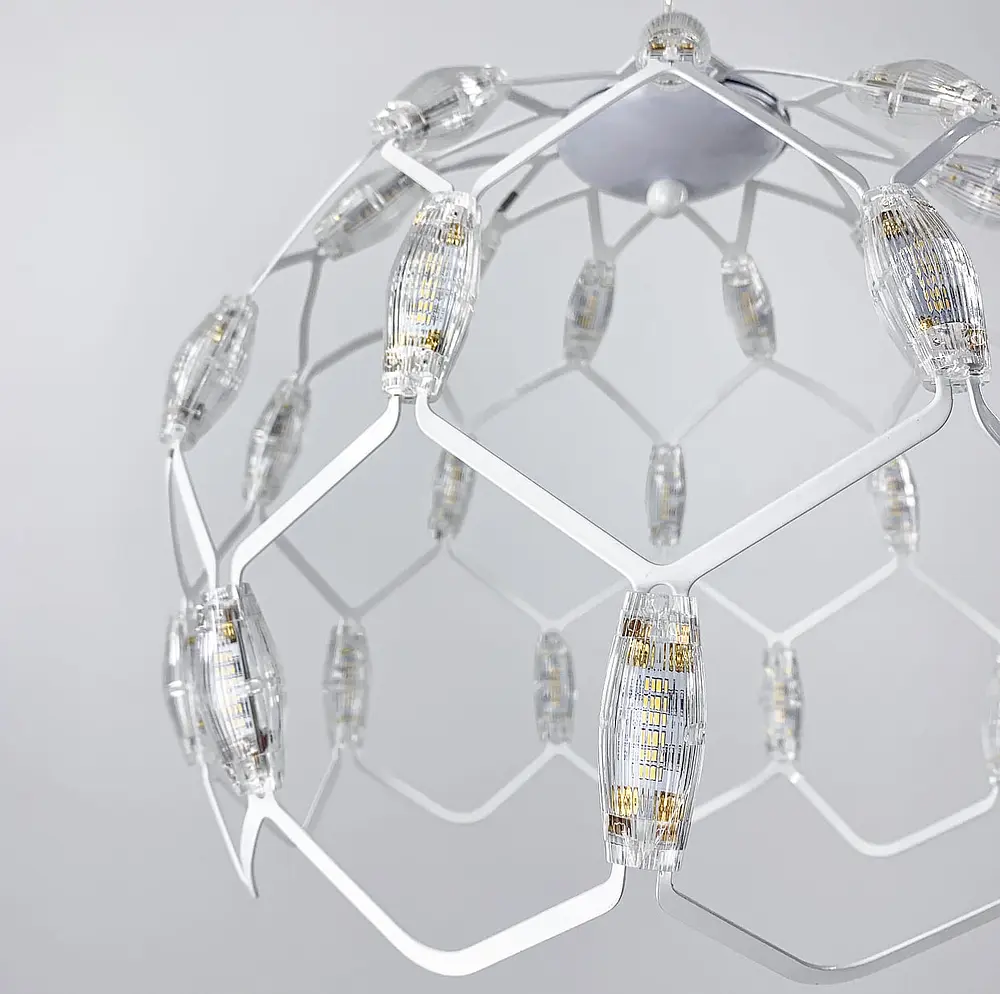 Світильник, що має форму напівкуполу у білому корпусі | Арт. D 1288 WT | Line F - фото 7