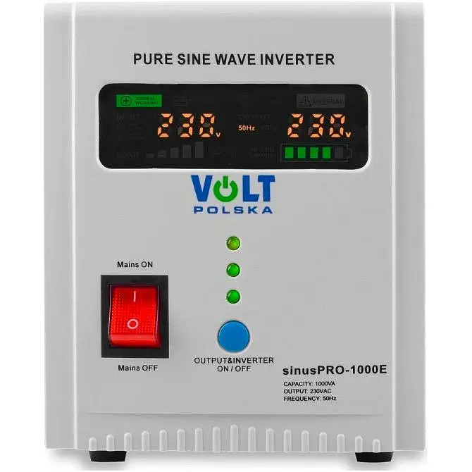 Джерело безперебійного живлення (ДБЖ) Volt Polska Sinus Pro 1000E 12V (3SP091012E) [107891] - фото 2