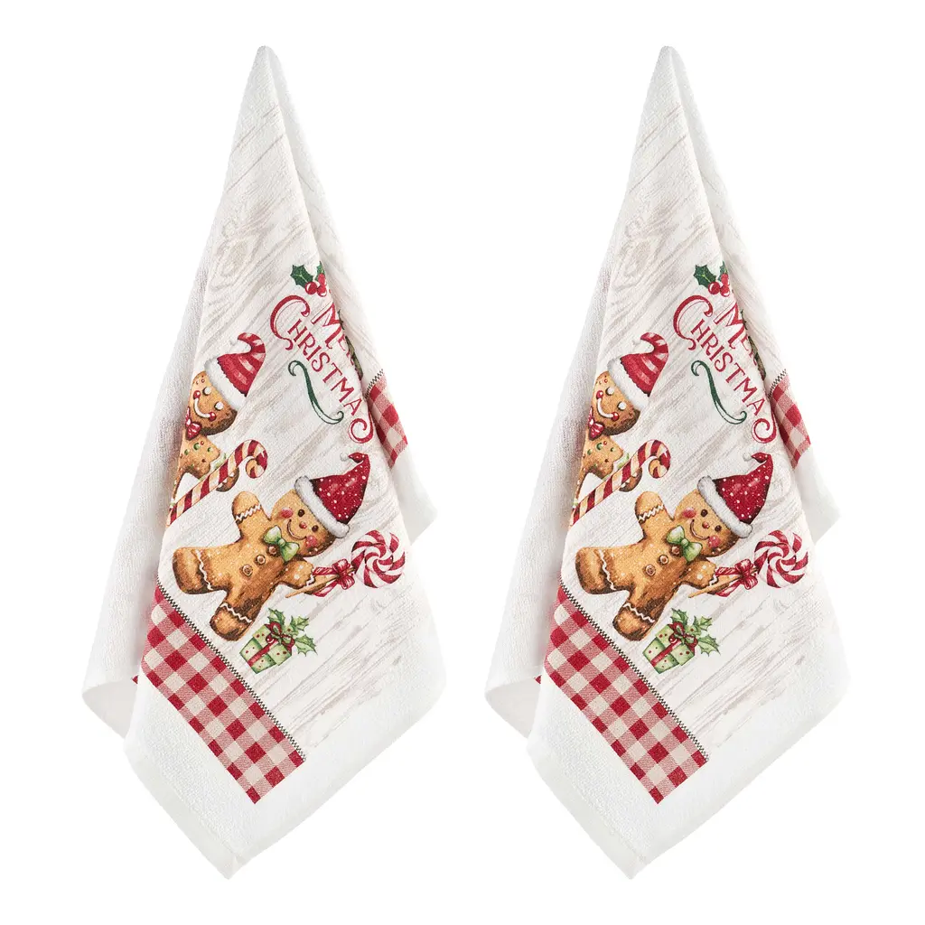 Подарунковий набір рушничків в коробці Ardesto Christmas Gingerbread 38х63см, 2шт, 100% бавовна (ART3863HGB) - фото 3
