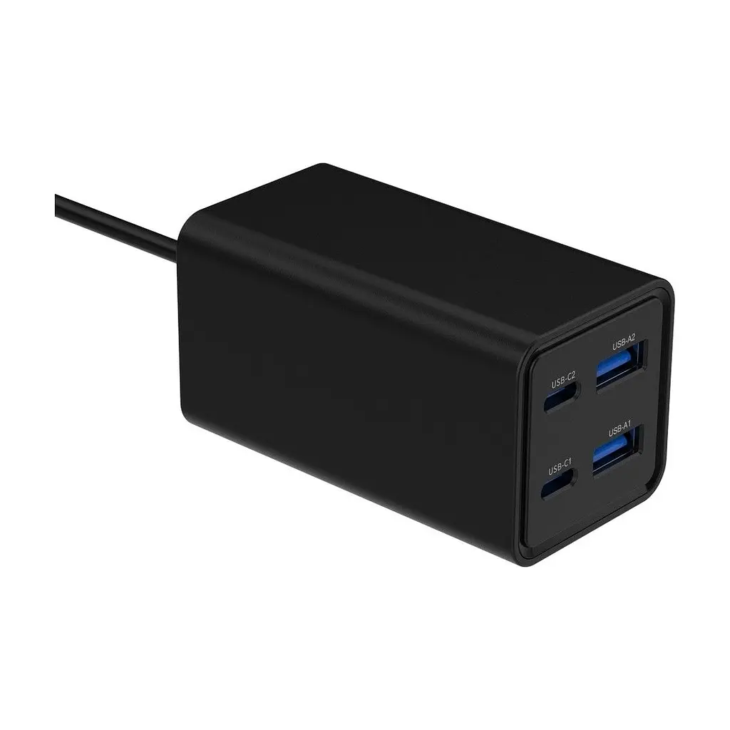 Зарядний пристрій Gembird 2xUSB-C PD65W + 2xUSB QC3.0 30W black (TA-UC-2A2C-PD65-01-BK) - фото 4