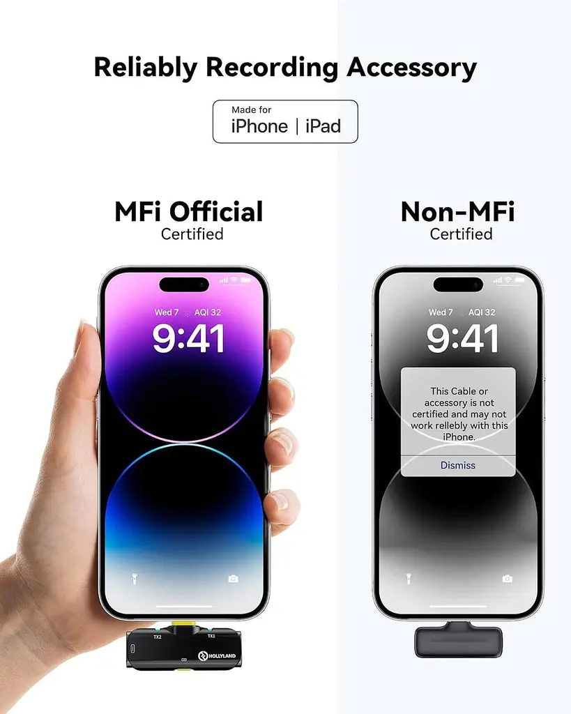 Беспроводной микрофон Hollyland Lark C1 для iPhone с сертифицированным разъемом Lightning MFi - фото 3
