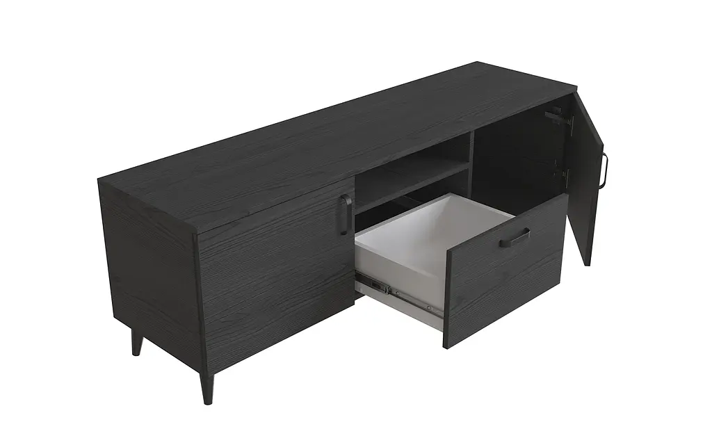 Тумба Лестер на конусных ножках Ferrum-decor 48x139x38 Черный металл ДСП Сосна Кембра 16 мм (FRD-106802) - фото 4