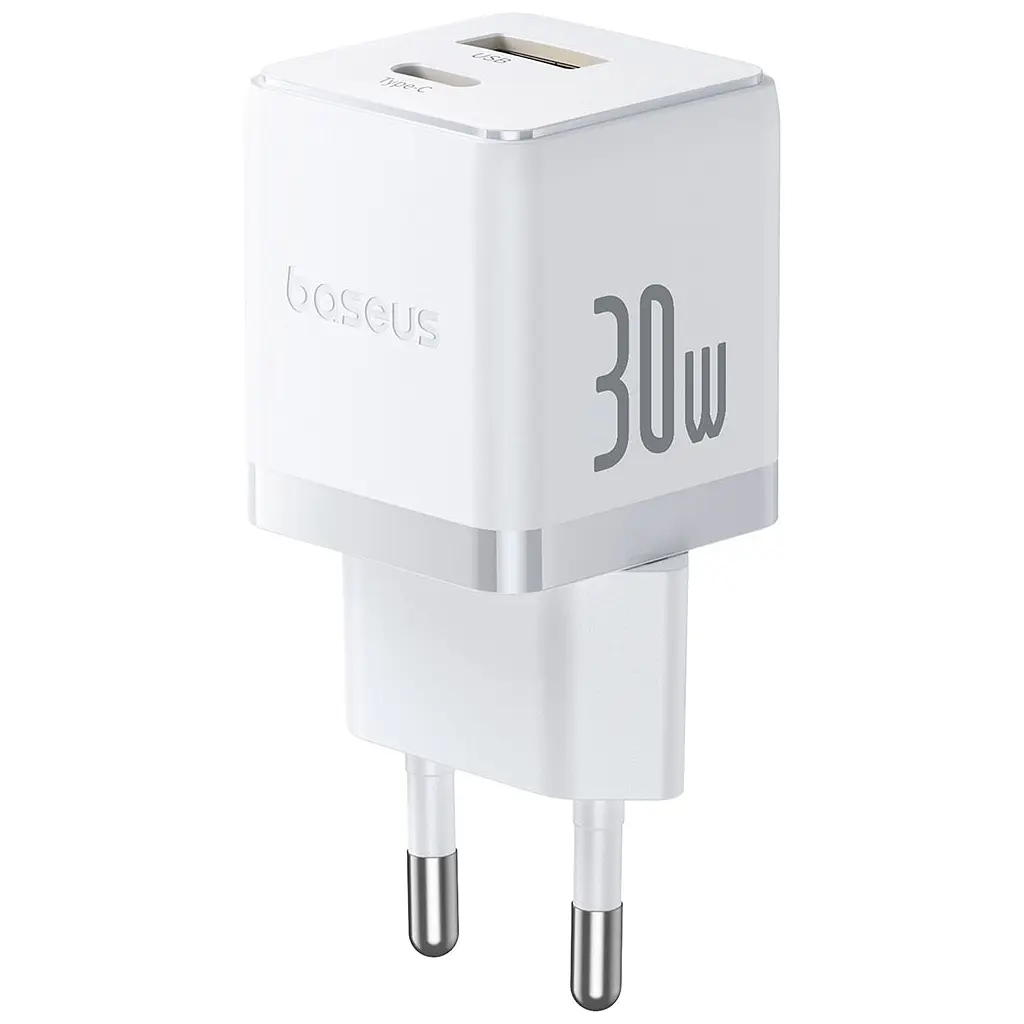 Зарядний пристрій Baseus 1xUSB-C 30 Вт + 1xUSB білий (P1011160A213-00) - фото 3