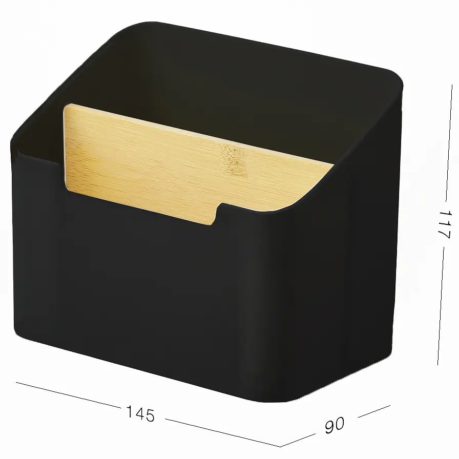 Органайзер для мелочей МВМ My Home Scandinavia 14.5х9х11.7 см черный (FH-46 BLACK/WOOD) - фото 2