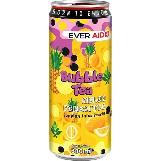 Напій безалкогольний Ever Aid Bubble Tea Melon Pineapple 330 мл