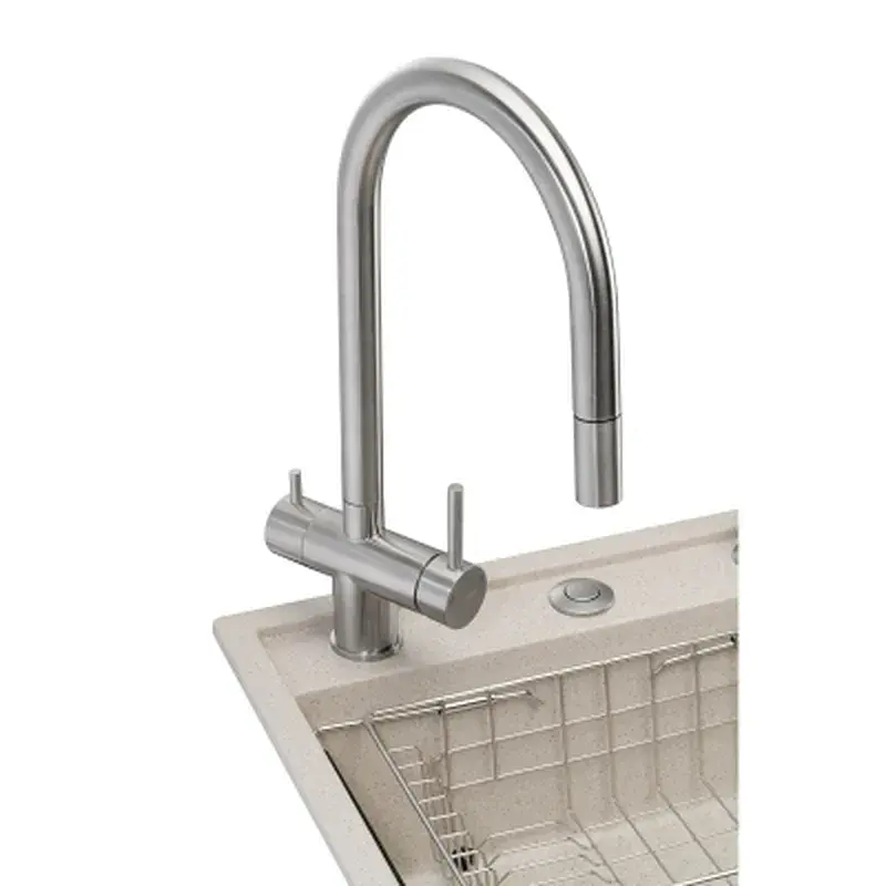 Мийка кухонна GRANADO Royal Estella terra (+ подрібнювач Algar 1000 + змішувач Ferrol inox + дозатор Redondo inox + ко (ksg0303) - фото 2