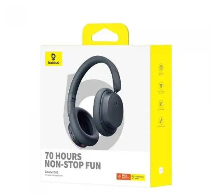 Беспроводные наушники Baseus Bowie D05 Wireless Headphones, BT5.3, AUX, 600mAh, 70h, Black A00024601113-00 - фото 7