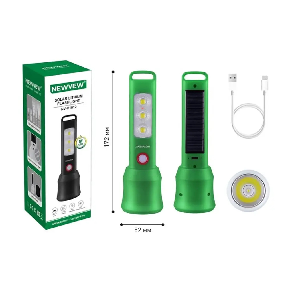 Ліхтар NEWVEW NV-C1012 1200mAh Green (NWVW-NV-C1012-GN) - фото 4