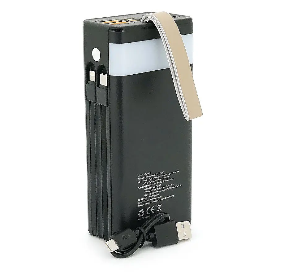 Повербанк Powerbank 7GO G-PW09 30000mAh, SOLAR, 22.5W, Li-pol, TypeC + Lighting, Black - фото 2