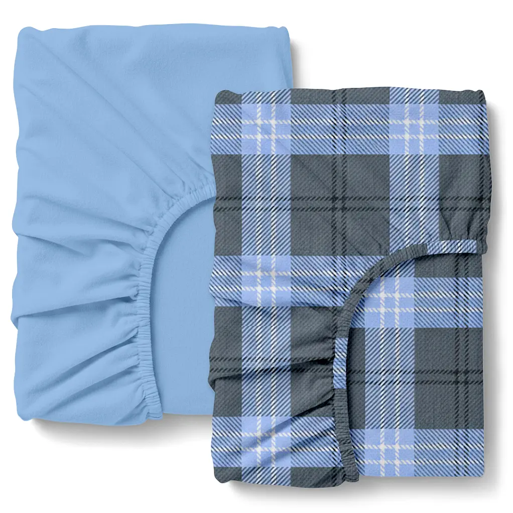Набір простирадло на резинці фланель 200х220 OCEAN PLAID COSAS (4822052489420)