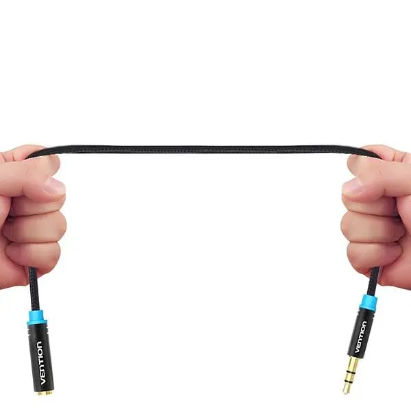 Кабель Vention Audio 3.5 mm M - 3.5 mm F, 2 m, Black (VAB-B06-B200-M) - фото 2