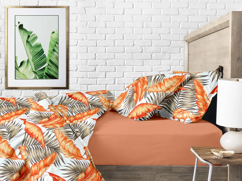 Набір наволочок Cosas Orange palms 50х70 см теракотовий (SetPillow_PalmBeigeOrange_50х70) - фото 4