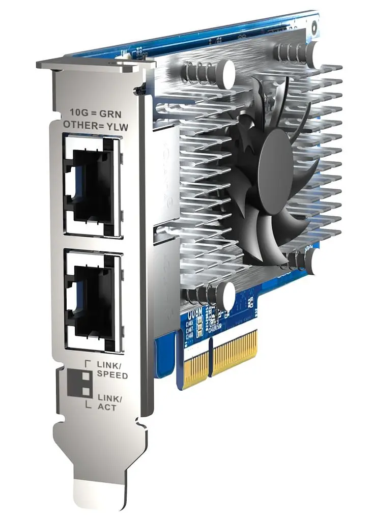 Мережева карта QNAP Dual-port RJ45 10GbE network expansion card PCIe 3.0 x4 (QXG-10G2T-X710) - фото 6
