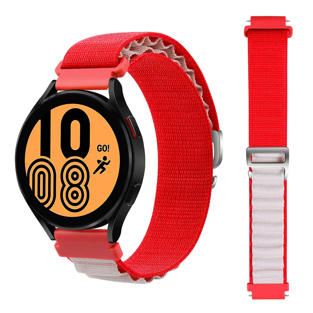 Ремінець для Xiaomi Amazfit Bip Bip Lite Bip U Bip 1S Bip 3 - червоно-білий Watchbands NormalCloth Wave ширина кріплення 20мм нейлоновий (W25-8WB20712975) - фото 4
