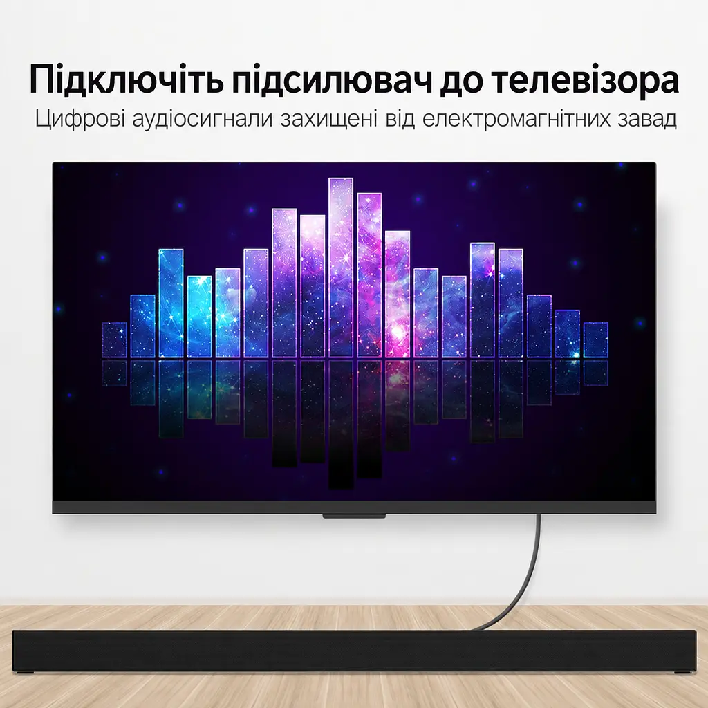 Оптичний цифровий аудіокабель Vention 1,5 м Toslink Тослінк Оптичні штекери S/PDIF 5.1-канальне аудіо Для 5.1 джерело й приймач мають підтримувати формат Чорний (BAEBG) - фото 12