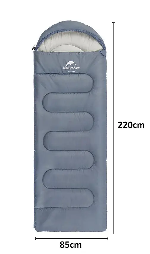 Спальник Naturehike Y150L (NH21MSD08) +11°C - лівий - сіро-блакитний - фото 2
