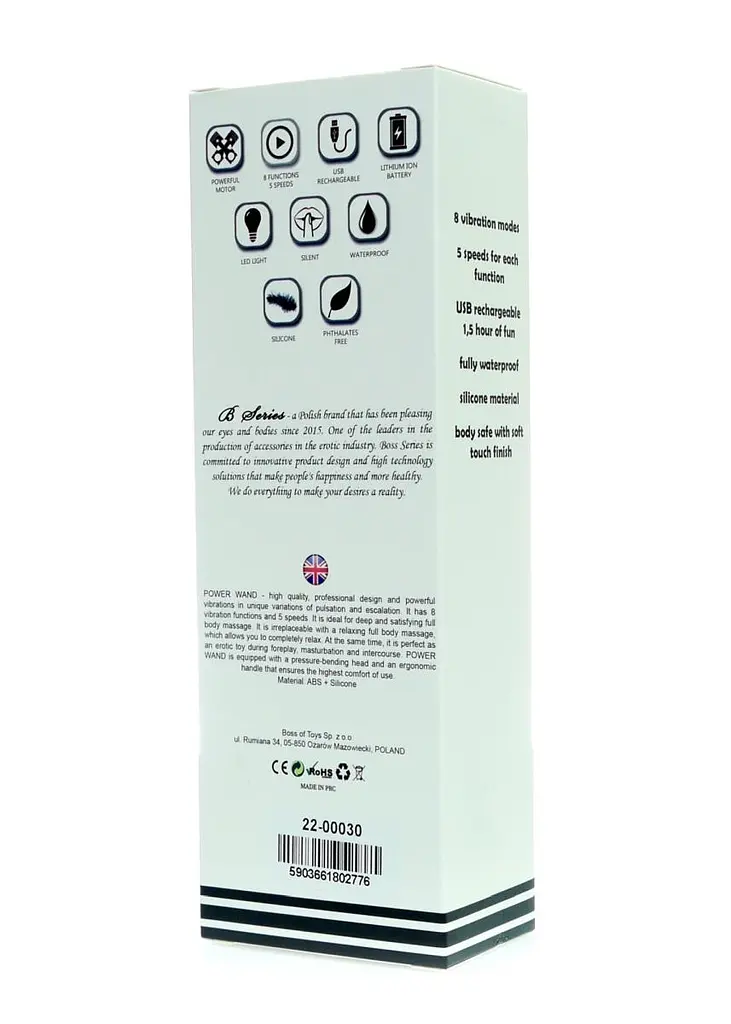 Массажер B - Series Magic Rechargeable Power Wand 20.5 см (розовый) - фото 13