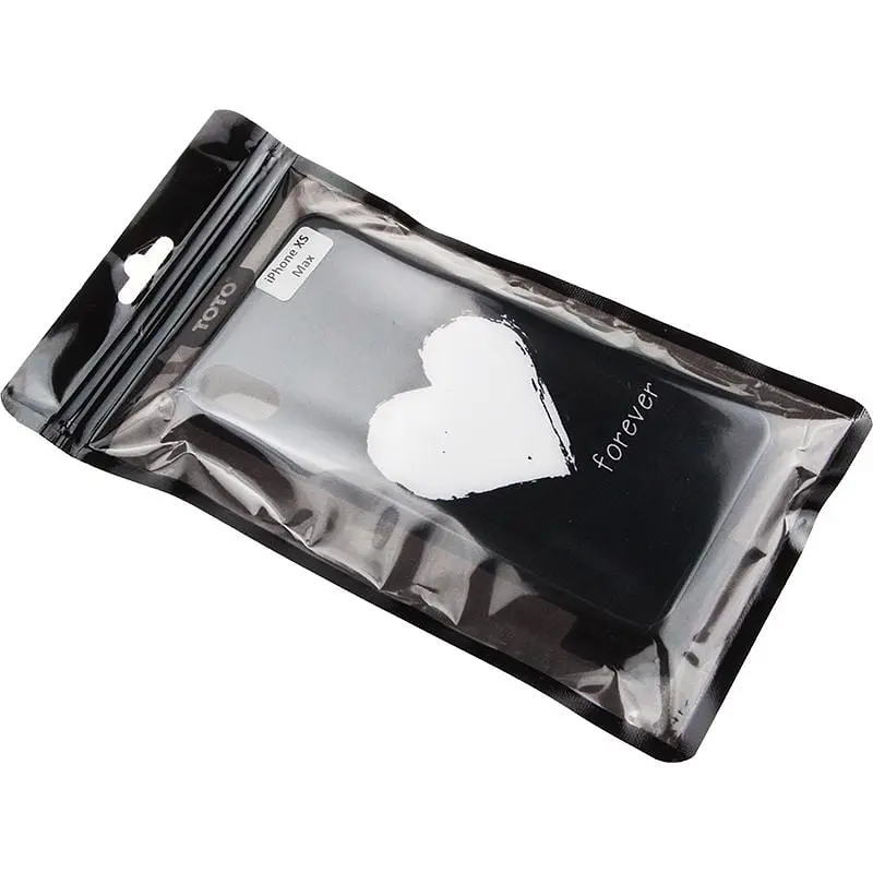 Чохол-накладка Toto Glass Fashionable Case Apple iPhone XS Max White Heart on Black - фото 2