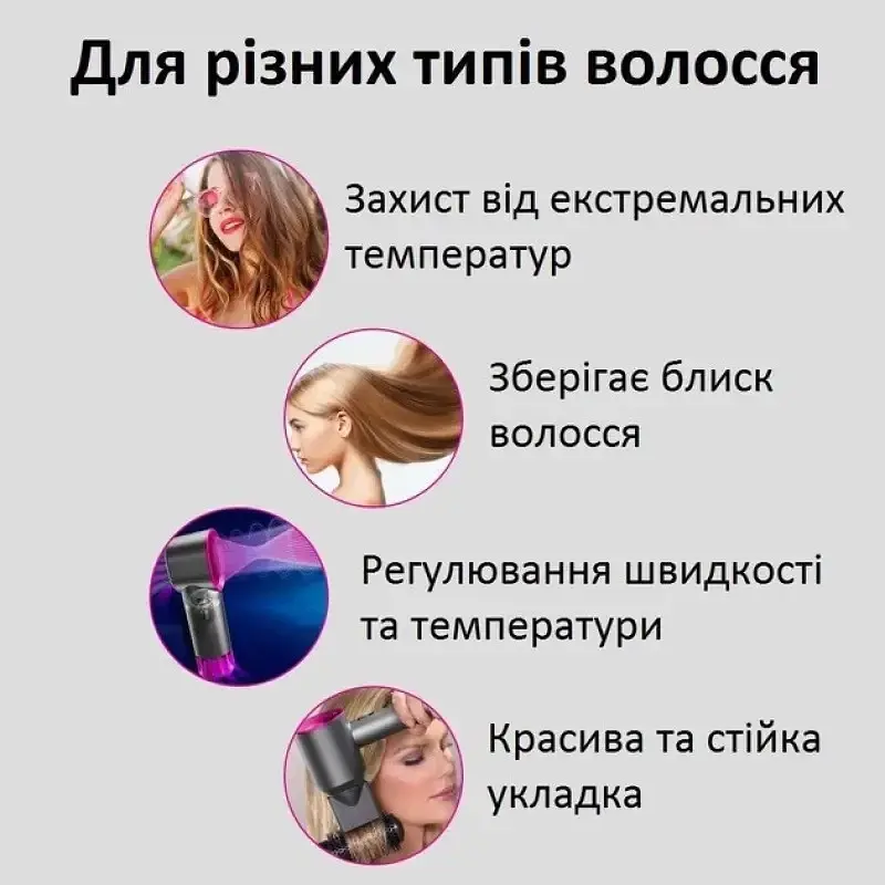 Фен для волосся Super Hair Dryer, 1600 Вт, з турборежимом та іонізацією - фото 6