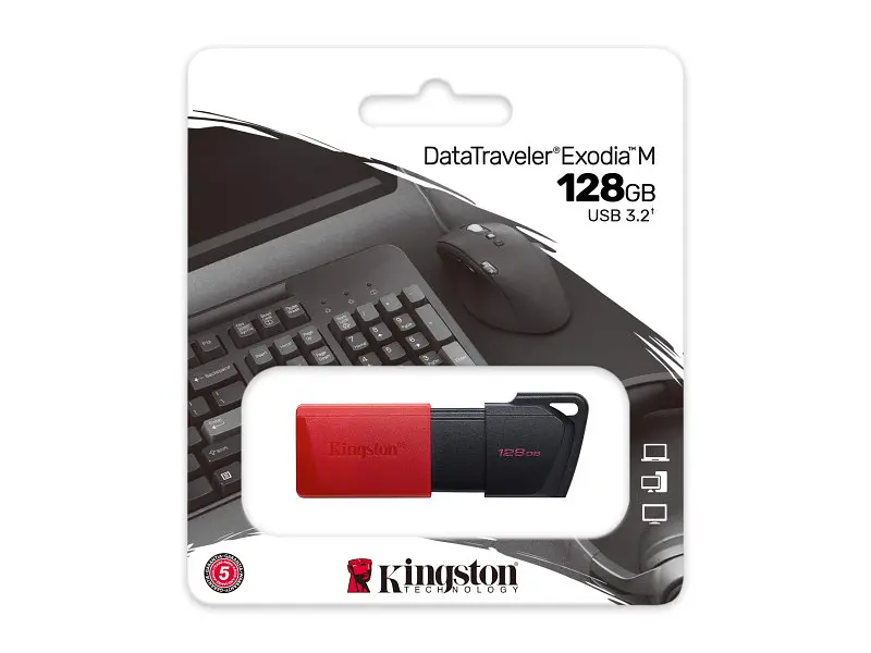 USB флеш накопичувач Kingston 128 GB DataTraveler Exodia M Black/Red (DTXM/128GB) - фото 3