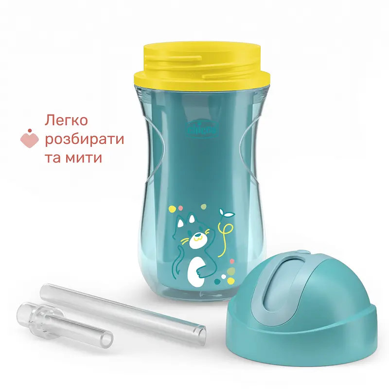Поїльник непроливайка з трубочкою Chicco Sport Cup 266 мл 14 м+ блакитний (06991.25) - фото 7