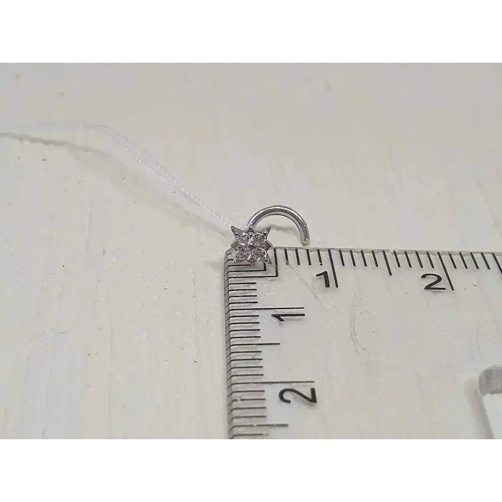 Срібна сережка-пірсинг Астор в ніс з фіанітами. 818-2443Р - фото 3