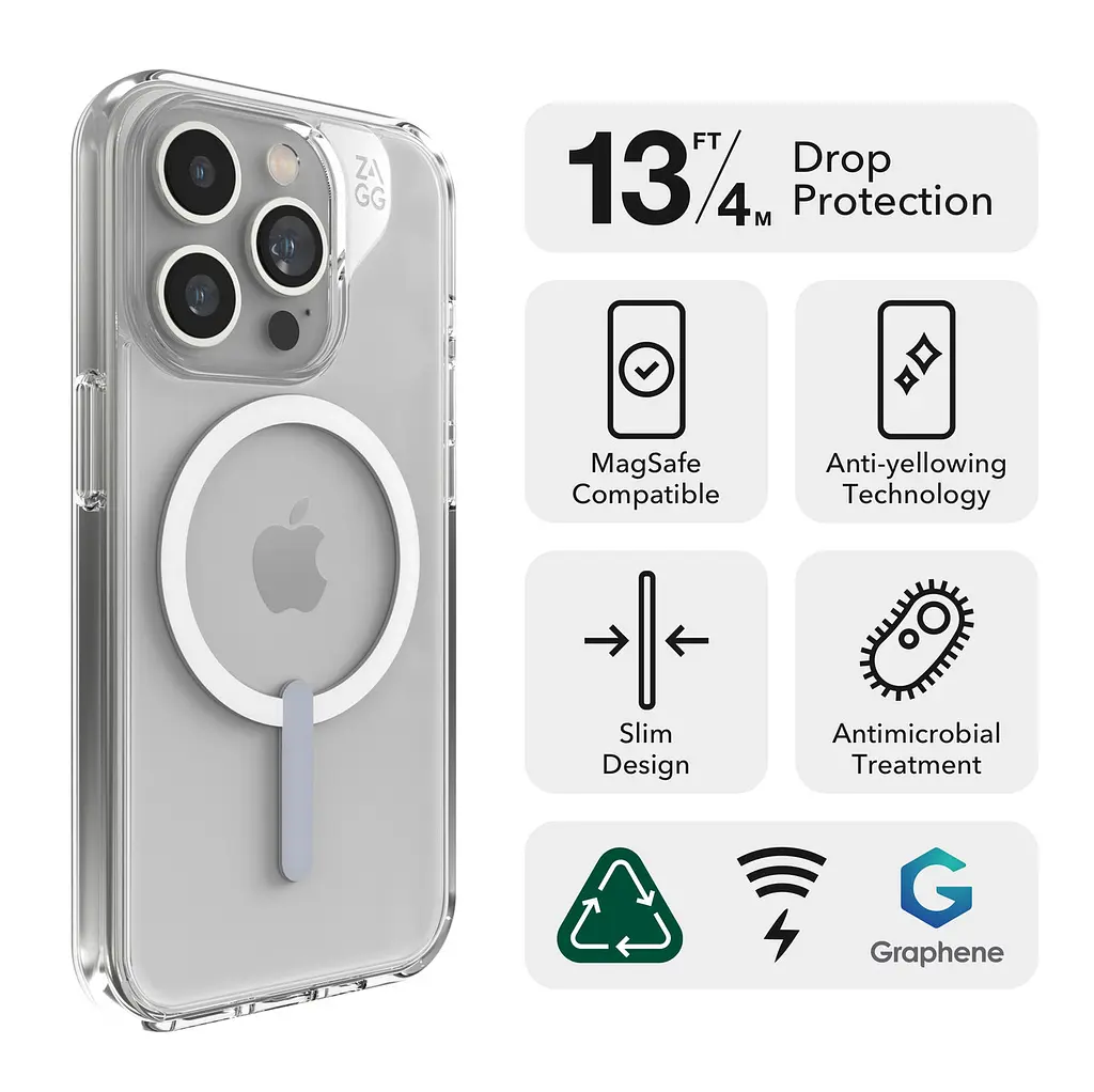 Оригінальний протиударний чохол Gear4 Crystal Palace MagSafe для iPhone 15 Pro Max Прозорий - фото 5
