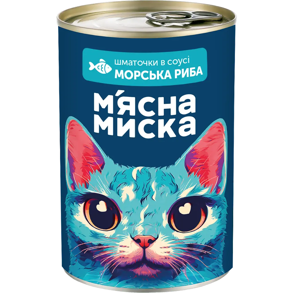 Набір вологого корму для дорослих котів М'ясна миска шматочки в соусі з морською рибою 8 шт x 415 г - фото 2