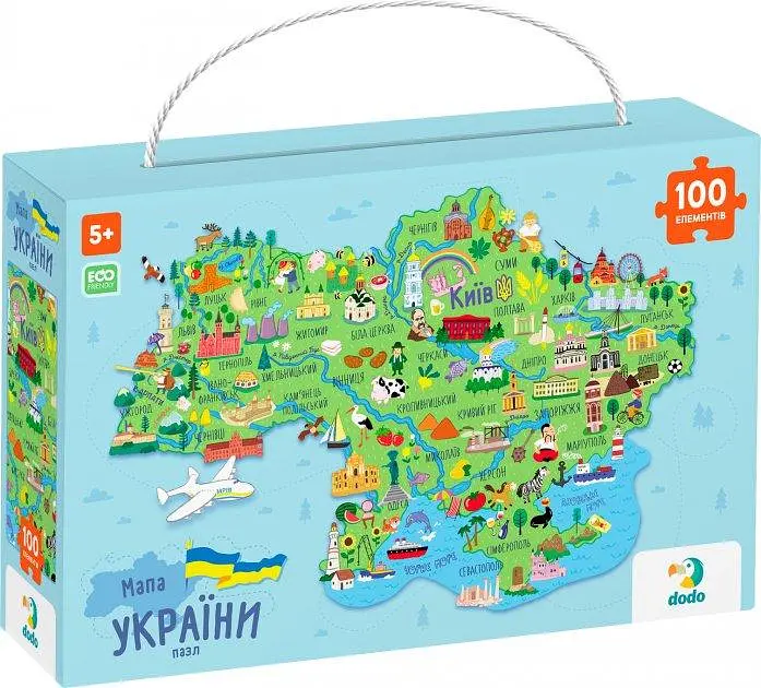 Пазл-карта України «Мапа України», 100 елементів, DoDo / Додо (300267) - фото 2