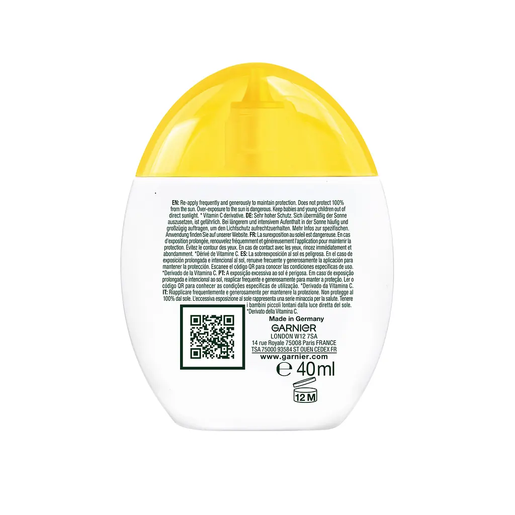 Тональний флюїд Garnier Vitamin C Wonder Tint SPF50 Light з вітаміном С для обличчя з фактором захисту SPF50, відтінок світлий 40 мл - фото 2