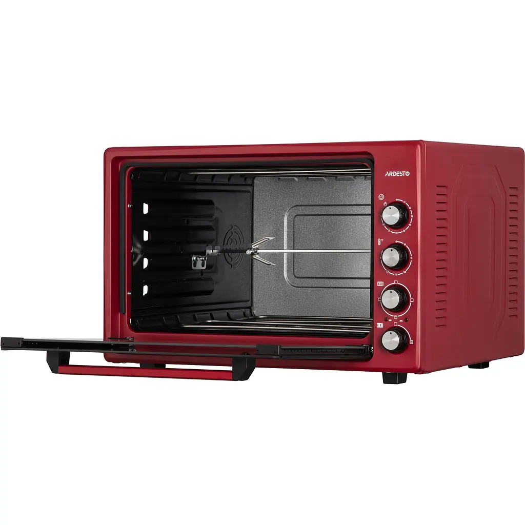 Печь электрическая Ardesto 70 л, 2000 Вт, механич., двойное стекло, вертел, малиновый - фото 6