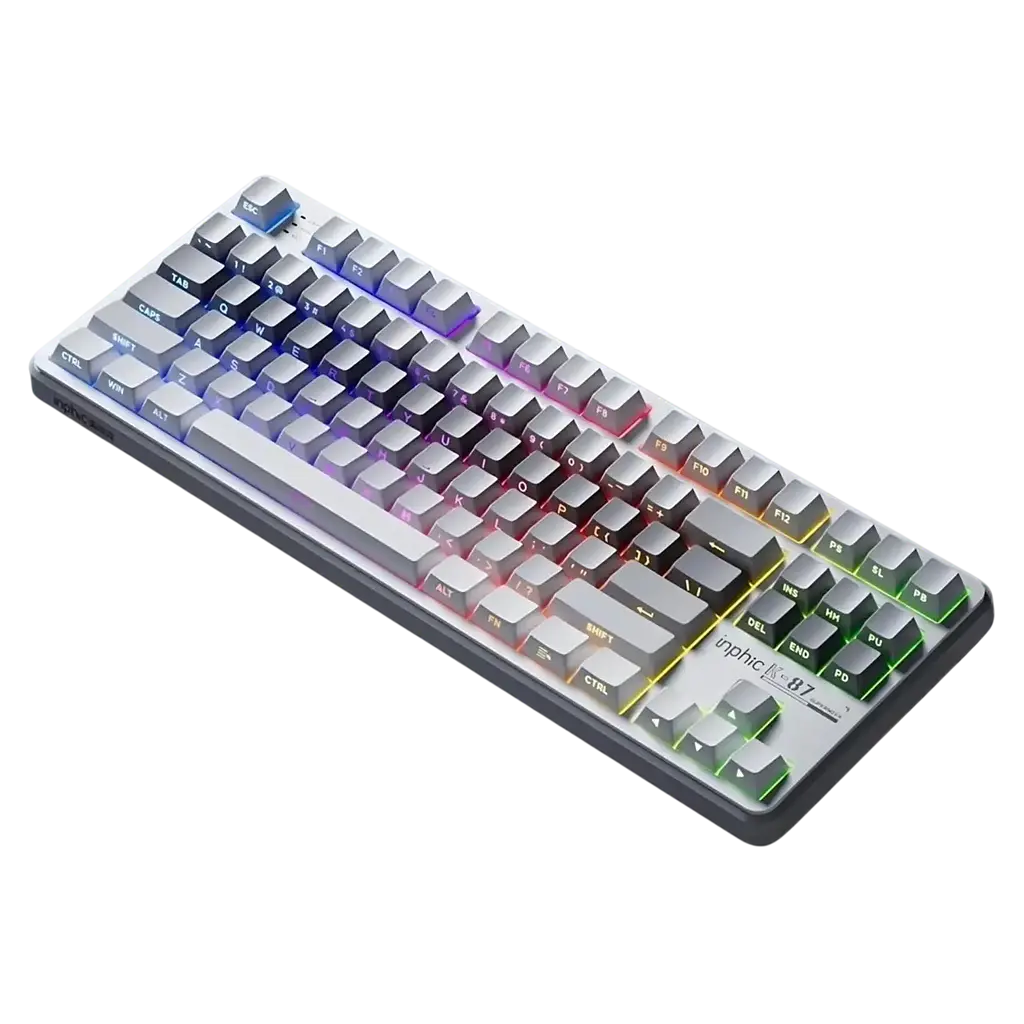 Клавіатура INPHIC K87 Black-Gold Switch Side Printed Gradient Grey - фото 2